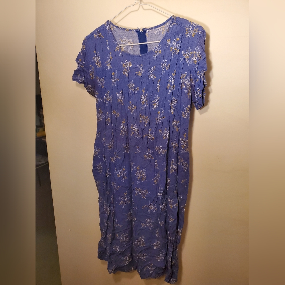 Vintage '80s Blue Midi Dress